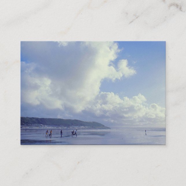 Seaside - Westward Ho, North Devon, UK (1970s) Business Card (Front)