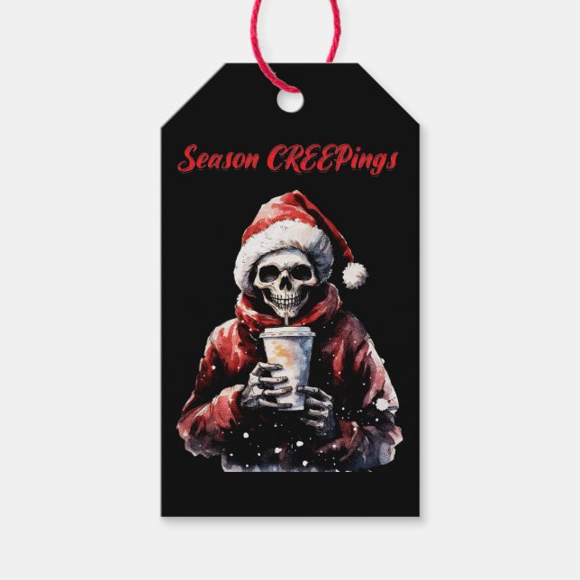 Season Creepings Christmas Skeleton Gift Tags (Front)