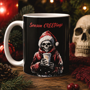 Season Creepings Spooky Christmas Skeleton Coffee Mug