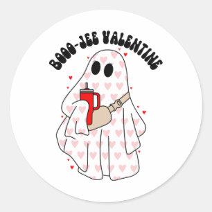 Season Cute Ghost Valentine Costume Boujee Boo-jee Classic Round Sticker