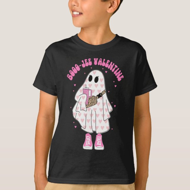 Season Cute Ghost Valentine Costume Boujee Boo-jee T-Shirt (Front)