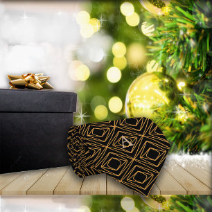 Season Diamante Faux Gold on Black Tie