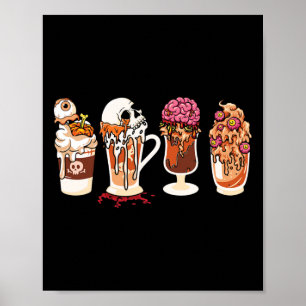 Season Fall Coffee Horror Movie And Coffee Hallowe Poster
