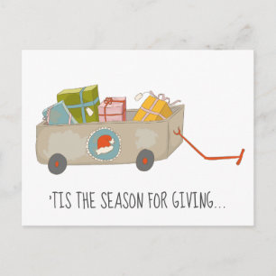Season for Giving Cart Postcard