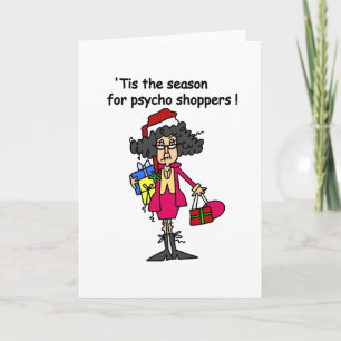 Season For Psycho Shoppers Holiday Card
