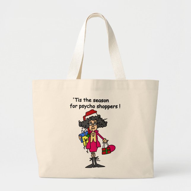 Season For Psycho Shoppers Large Tote Bag (Front)