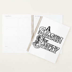 Season for Safety Black and White Motivational Planner
