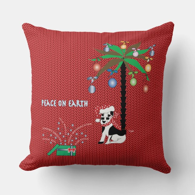 Season Greeting/Happy Holidays-Peace on Earth Cushion (Front)