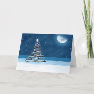 Season Greeting Holiday Card with tree
