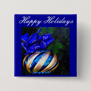 Season Greetings_ 15 Cm Square Badge