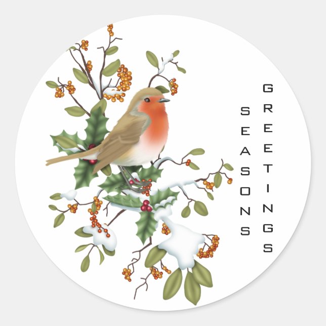 Season Greetings Classic Round Sticker (Front)