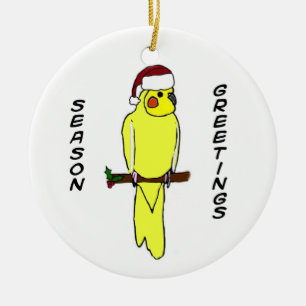 Season Greetings Cockatiel Christmas Ornament