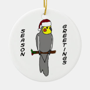 Season Greetings Cockatiel Christmas Ornament