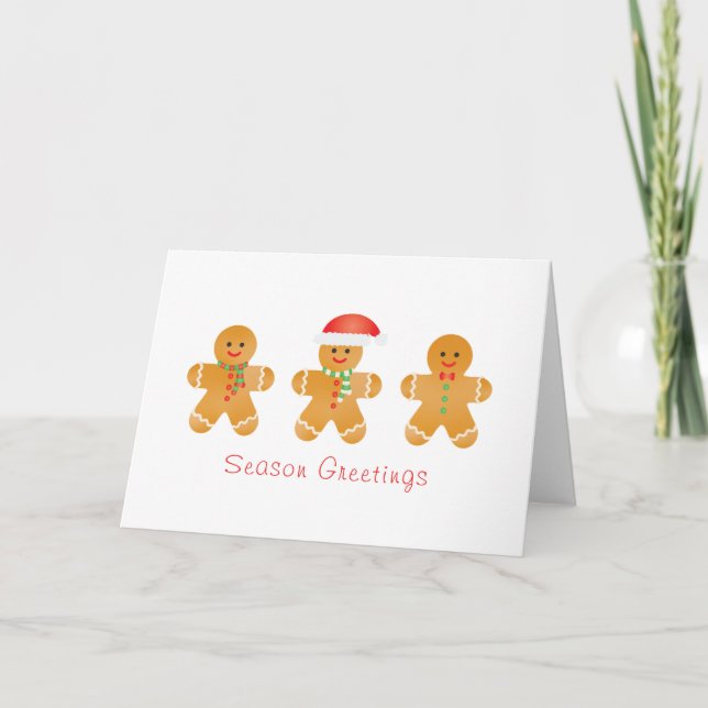 Season Greetings Gingerbread Men Card (Front)