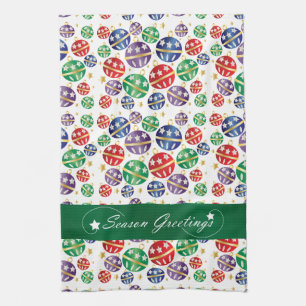 Season Greetings Jingle Bells Tea Towel