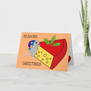 Season Greetings Mouse Cheese Humor Funny Card