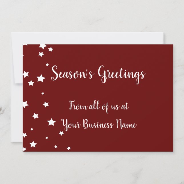 Season Greetings non religious red white card (Front)
