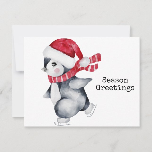Season Greetings Penguin  Card (Front)