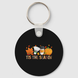 Season Leopard Pumpkin Badminton Halloween Fall Le Key Ring