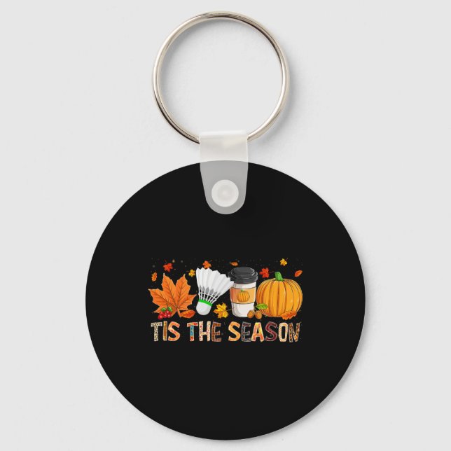 Season Leopard Pumpkin Badminton Halloween Fall Le Key Ring (Front)