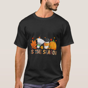 Season Leopard Pumpkin Badminton Halloween Fall Le T-Shirt