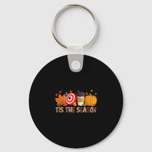 Season Leopard Pumpkin Darts Halloween Fall Leaf  Key Ring