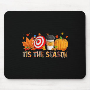 Season Leopard Pumpkin Darts Halloween Fall Leaf Mouse Pad