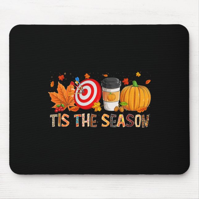 Season Leopard Pumpkin Darts Halloween Fall Leaf  Mouse Pad (Front)