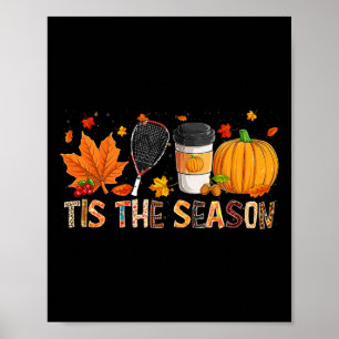 Season Leopard Pumpkin Racquetball Halloween Fall Poster