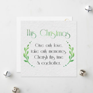 Season Minimalist Sentiment with Gold Flourishes Holiday Card