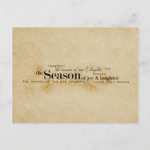 Season of Joy Gold Wordart Postcard