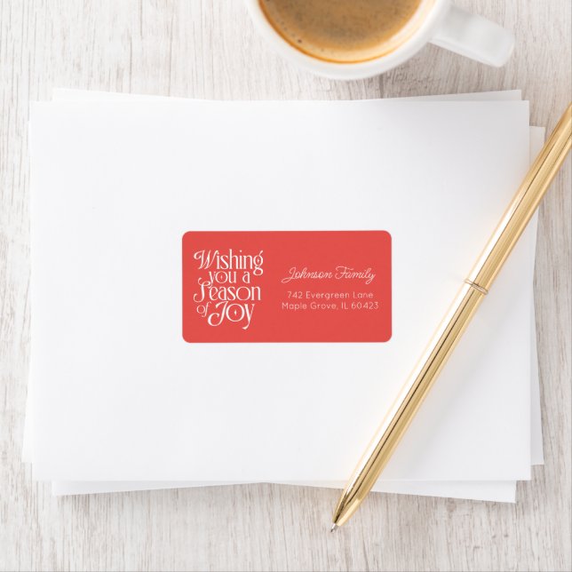 Season of Joy Holiday Label Personalised Large (Insitu)