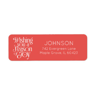 Season of Joy Holiday Return Address Label