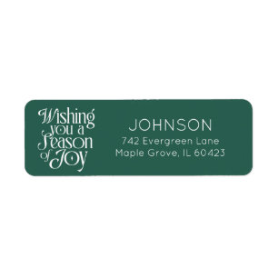 Season of Joy Holiday Return Address Label