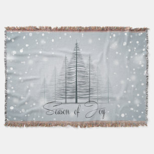 Season of Joy Winter Trees Throw Blanket