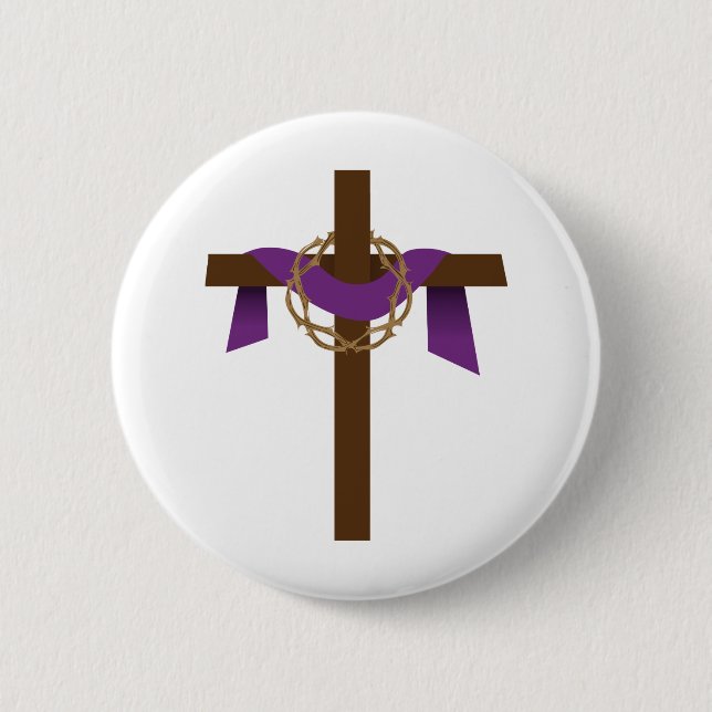 Season Of Lent Cross 6 Cm Round Badge (Front)