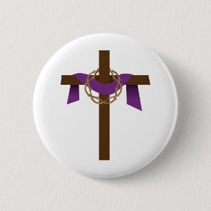 Season Of Lent Cross 6 Cm Round Badge