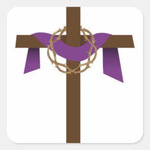 Season Of Lent Cross Square Sticker