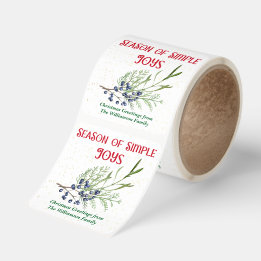 Season of Simple Joys Blue Juniper Christmas Square Sticker