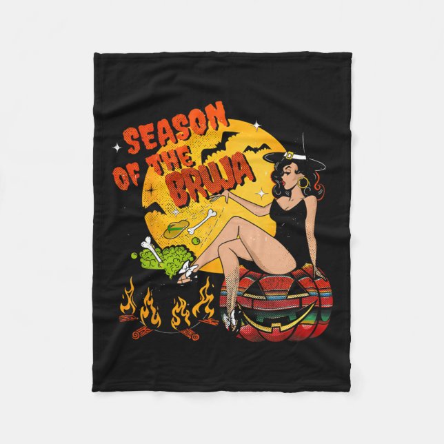 Season Of The Bruja Halloween  Fleece Blanket (Front)