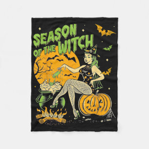Season Of The Witch Halloween Samhain Fleece Blanket