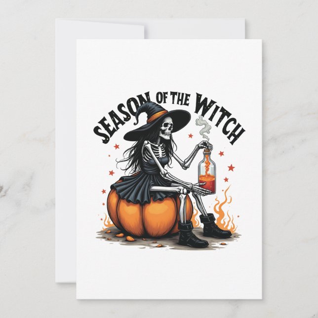 Season Of the Witch Spooky Hallowee Wtich  Thank You Card (Front)