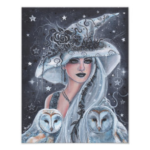 Season of the witch with owls by Renee Lavoie Photo Print