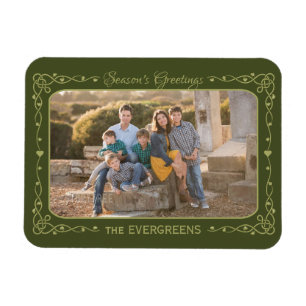 Season’s Greetings Custom Photo & Name magnet
