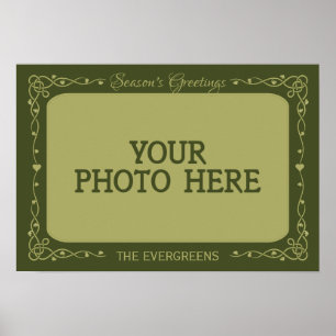 Season’s Greetings Custom Photo & Name poster