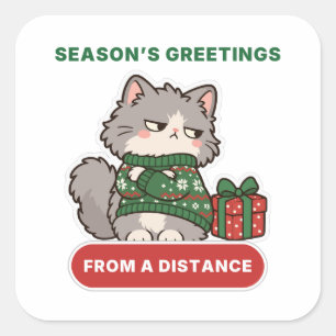 Season’s Greetings From A Distance Cat Sticker