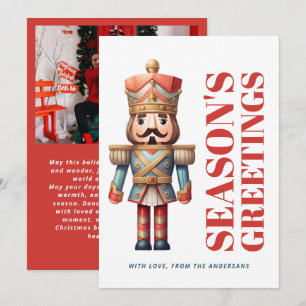 Season’s Greetings Nutcracker Family Photo Holiday Card