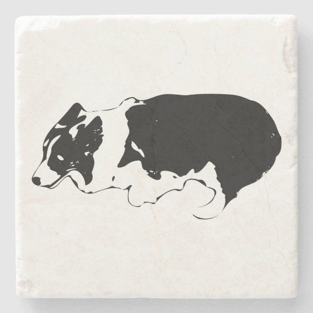Season set with corgi charm stone coaster (Front)