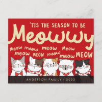 Season to be Meowwy Funny Cute Cats Caroling