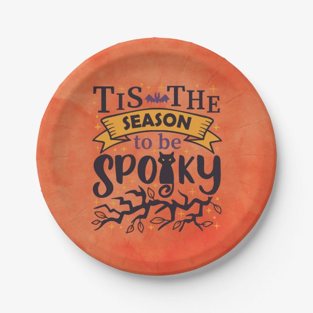 Season To Be Spooky Halloween Paper Plate (Front)